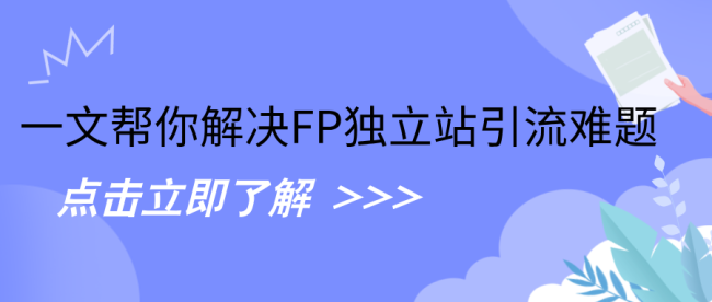 一文帮你解决FP独立站引流难题